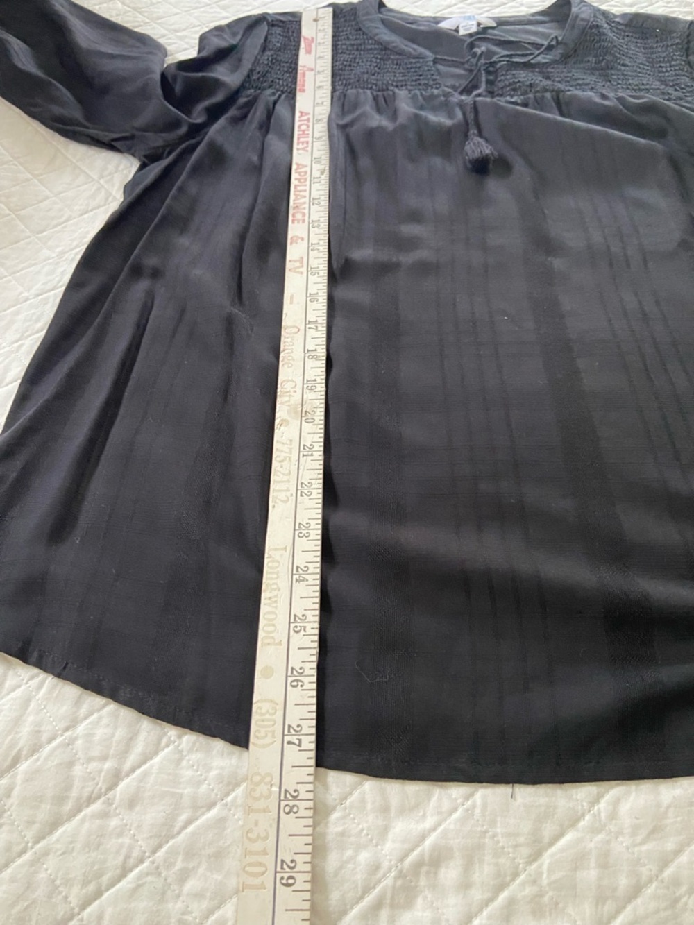 Time and Tru Black Bohemian Blouse Size L (12-14) - Picture 14 of 14